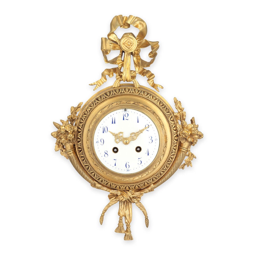 An early 20th century French gilt bronze cartel clock In the Louis XVI style, the movement stamp... (1 of 1)