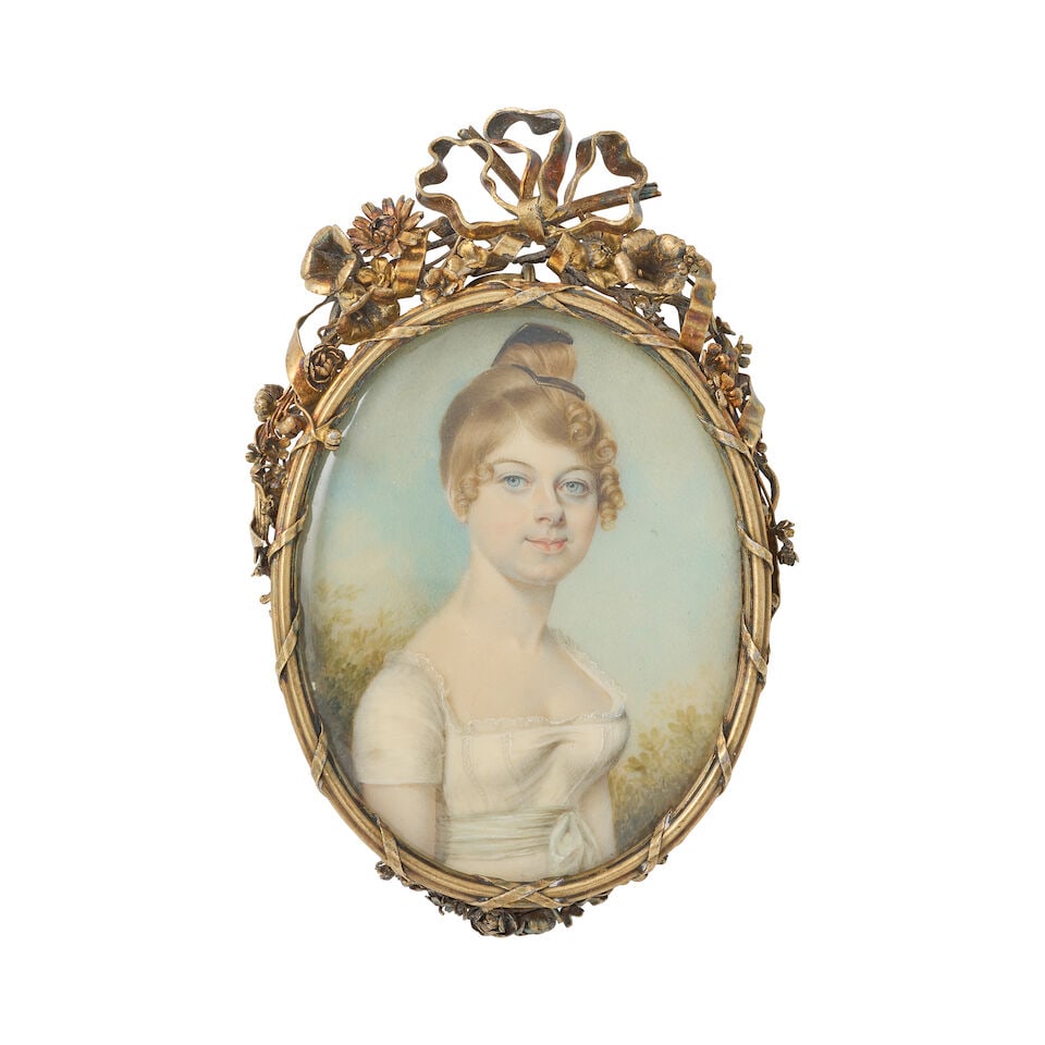 After Georg Christoph Grooth. (German, 1716-1749): Portrait miniature of Catherine II as Grand D... - 7