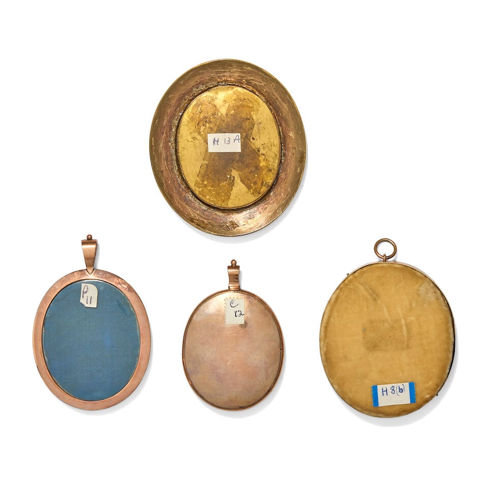 Four oval ivory portrait miniatures of ladies, the first English school, circa 1750, depicting t... - 2