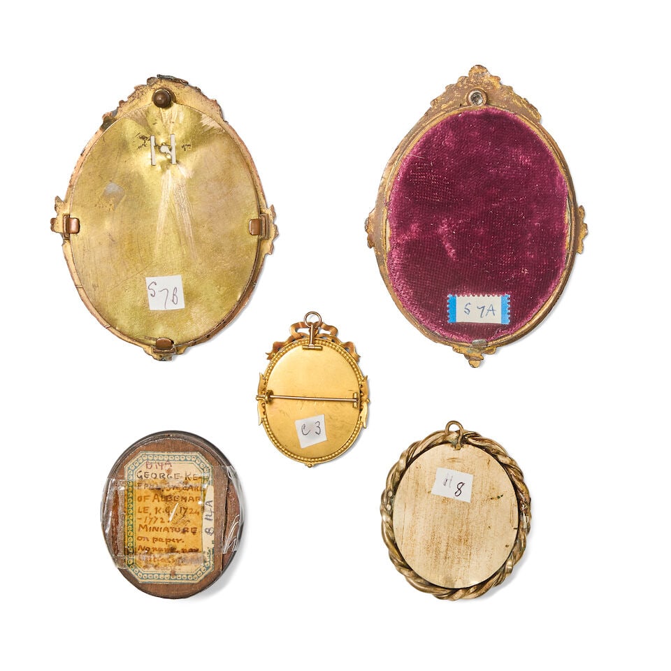 Attributed to Luke Sullivan (Irish, 1705-1771): Two oval ivory portrait miniatures of ladies, to... - 2