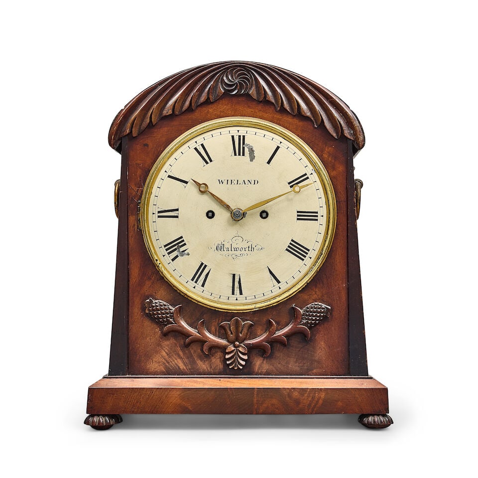 Two early Victorian mahogany table clocks The dials signed Singer, Frome, and Wieland, Walworth 2 - 4