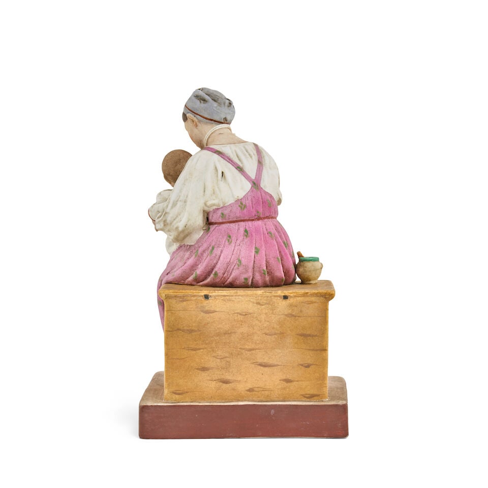 A porcelain group of a mother and childGardner Porcelain Factory, Moscow, late 19th - early 20th... - 2