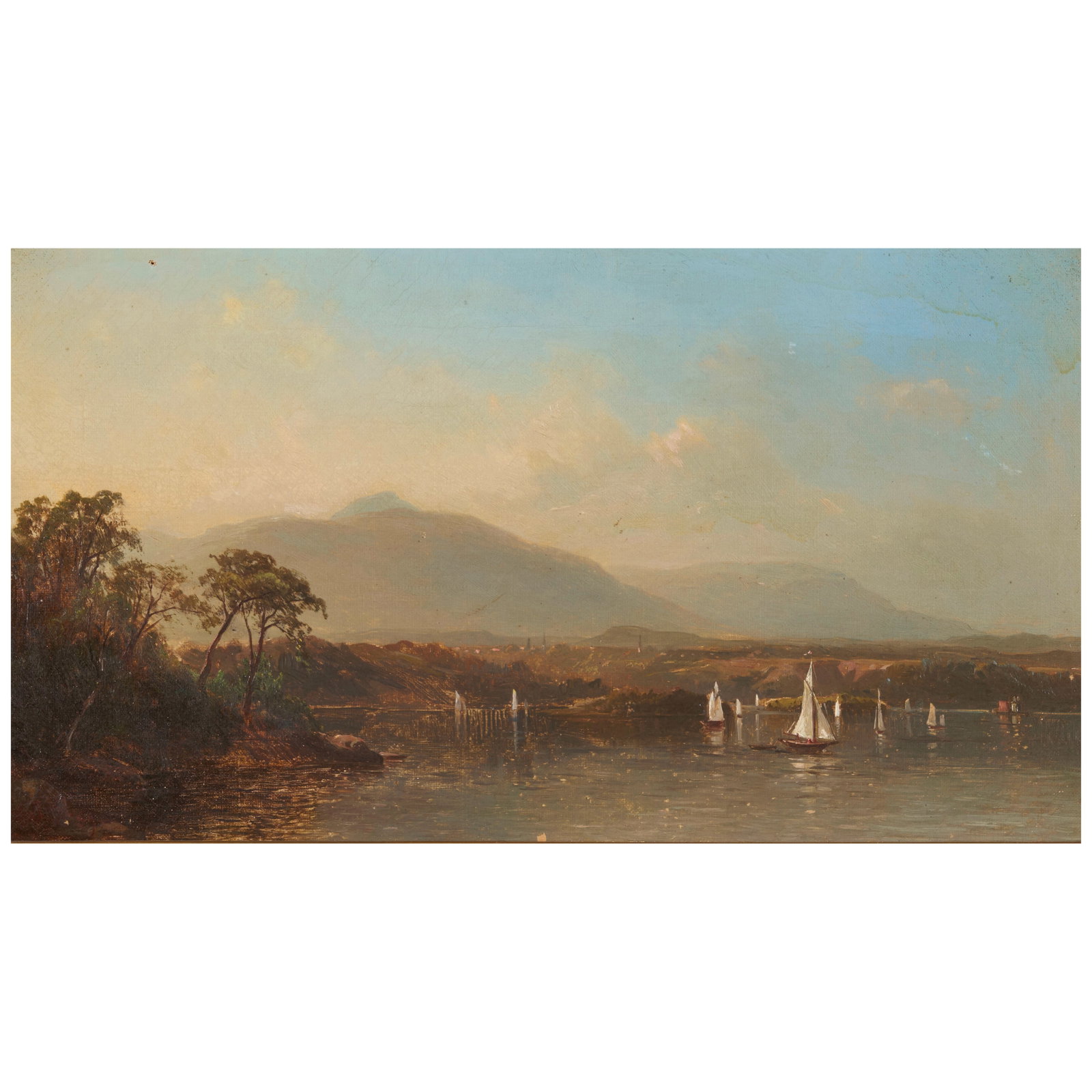 John Frederick Kensett (1816-1872) An Extensive Lake Landscape with Sailboats and Distant Mounta... (1 of 1)