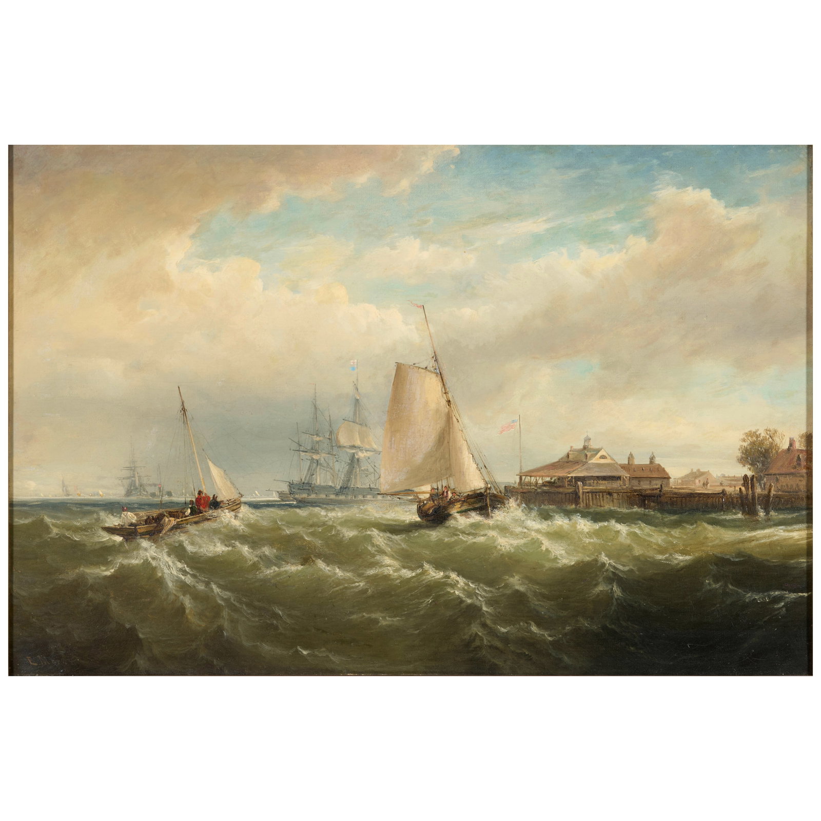 Edward Moran (1829-1901) Newcastle on the Delaware 20 x 30 in. (50.8 x 76.2 cm.) (1 of 1)