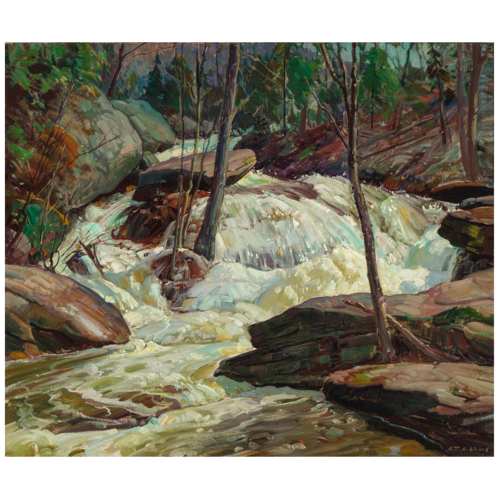 ALDRO THOMPSON HIBBARD (1886-1972) The Spring Freshet 34 1/4 x 40 1/8 in. (87 x 101.9 cm.): ALDRO THOMPSON HIBBARD (1886-1972) The Spring Freshet signed 'A.T. Hibbard' (lower right) oil on canvas 34 1/4 x 40 1/8 in. (87 x 101.9 cm.) Footnotes: Literature E. Cohen, 'California Dreaming', I