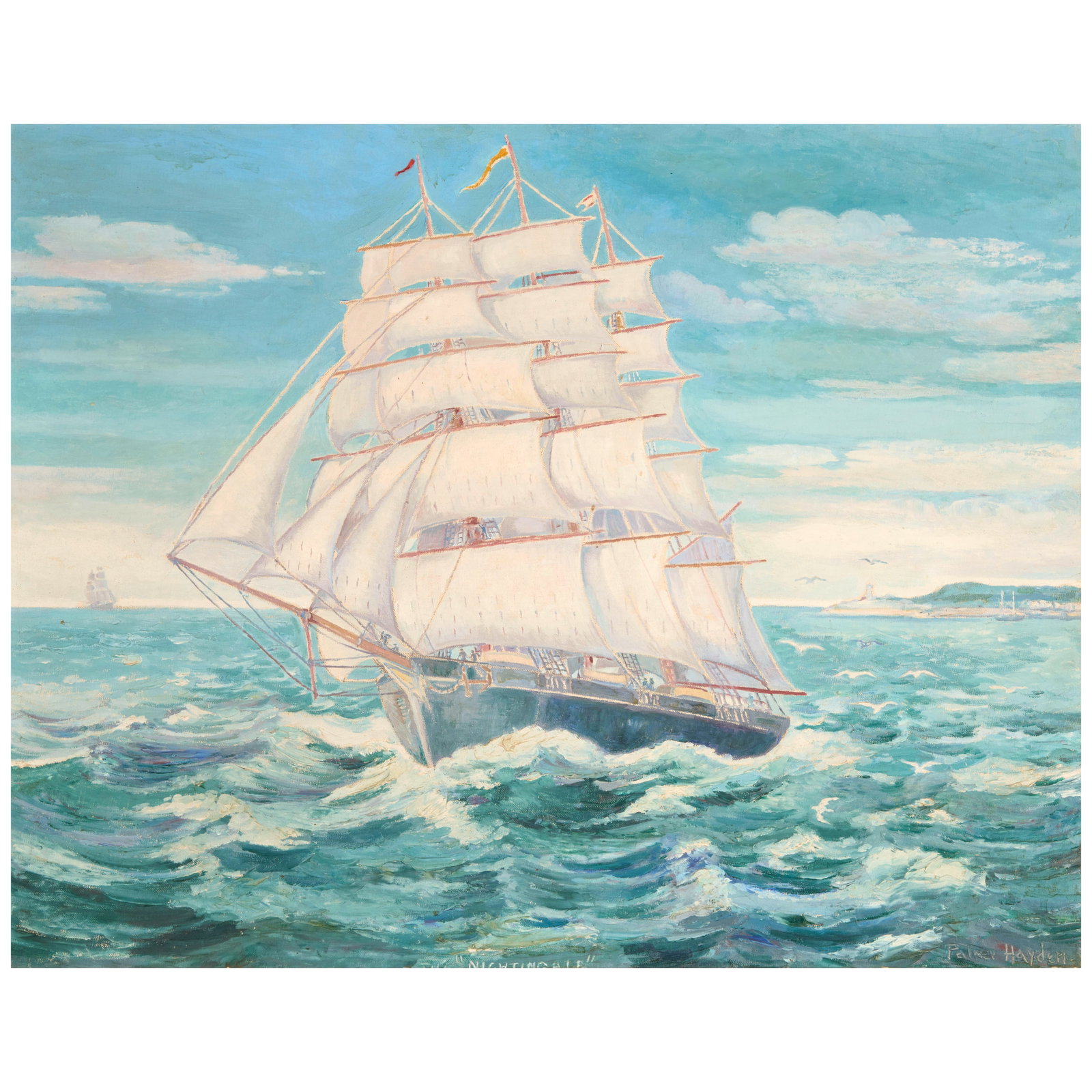 PALMER HAYDEN (1890-1973) The Nightingale 22 x 28 in. (55.9 x 71.1 cm.): PALMER HAYDEN (1890-1973) The Nightingale signed 'Palmer Hayden' (incised lower right) and inscribed with title (incised lower center) oil on canvasboard 22 x 28 in. (55.9 x 71.1 cm.) Footnotes: Prove