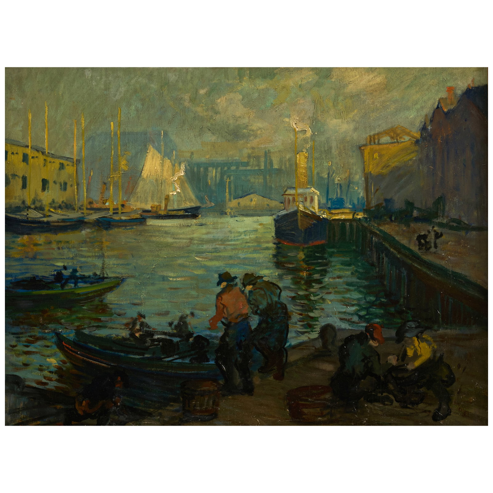 ARTHUR CLIFTON GOODWIN (1864-1929) T Wharf, Boston 29 x 36 in. (73.7 x 91.4 cm.) (1 of 1)