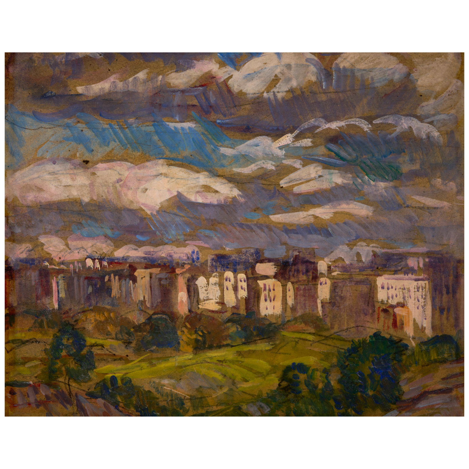 GIFFORD BEAL (1879-1956) New York, Cloudy Day 14 x 17 1/4 in. (35.6 x 43.8 cm.) (1 of 1)
