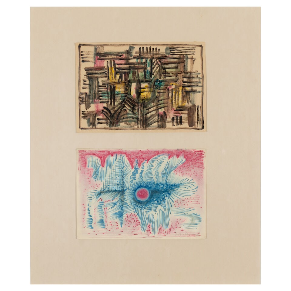Ülo Sooster (Estonian, 1924-1970) Deux œuvres abstraites/ Two abstract works each: 18... (1 of 2)