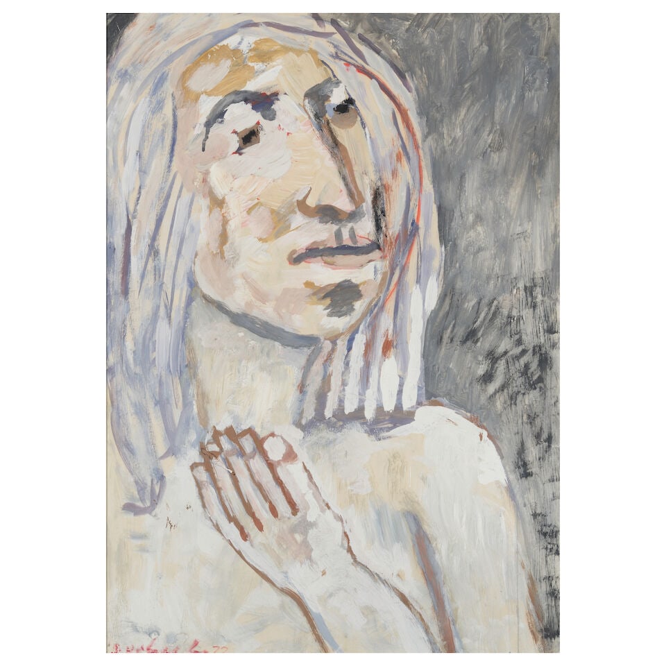 Vladimir Igorevich Yakovlev (Russian, 1934-1998) Portrait de femme/ Portrait of a Woman (signed ...: Vladimir Igorevich Yakovlev (Russian, 1934-1998) Portrait de femme/ Portrait of a Woman signé en cyrillique et daté « 72 » (en bas à gauche) gouache sur papier 85.9 x 61.4cm (