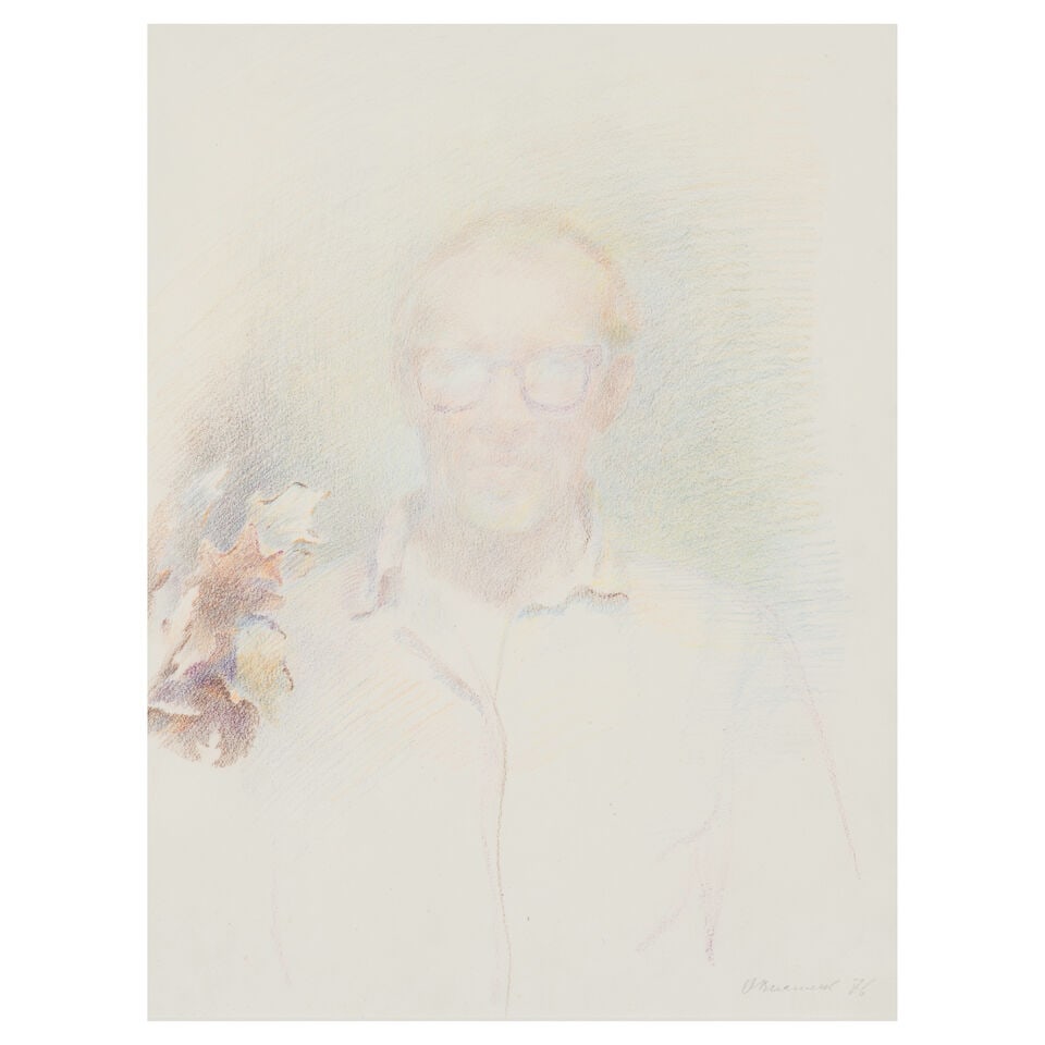 Oleg Vassiliev (Russian, 1931-2013) Autoportrait/ Self-Portrait (signed in Cyrillic and dated '...: Oleg Vassiliev (Russian, 1931-2013) Autoportrait/ Self-Portrait signé en cyrillique et daté « 76 » (en bas à droite) crayons de couleur sur papier 44.4 x 32.4cm (17 1/2 x 12 3