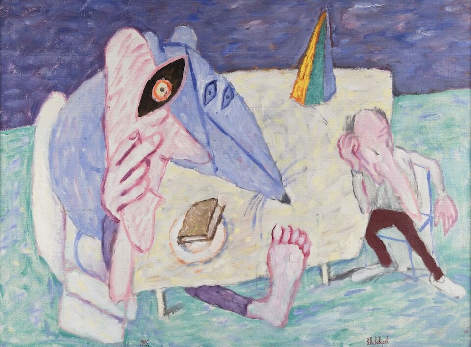 Viktor Dmitrievich Pivovarov (Russian, 1937) La Dispute Littéraire/ The Literary Dispute (s... (1 of 2)