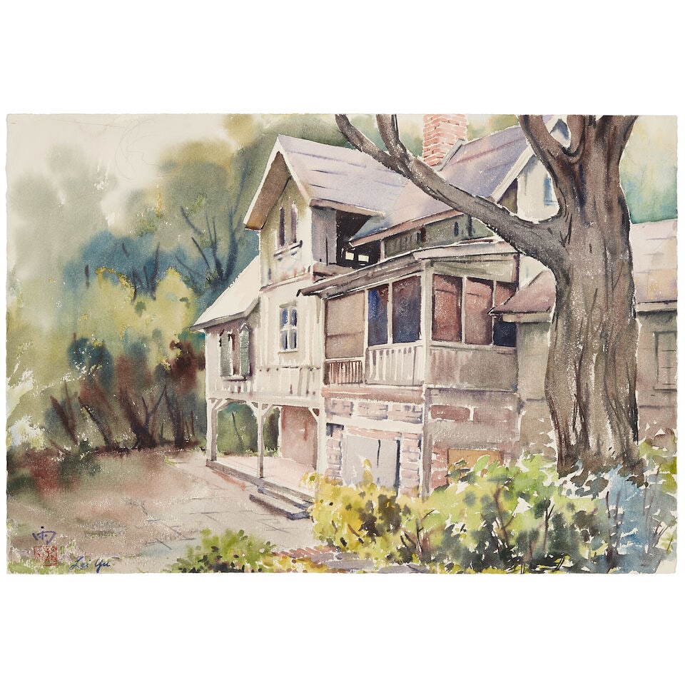 LEI YU (1921-1989) Two Paintings of Country Houses (2) - 2