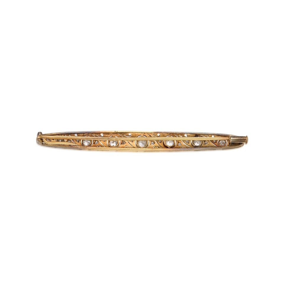 ANTIQUE DIAMOND BAR BROOCH - 2