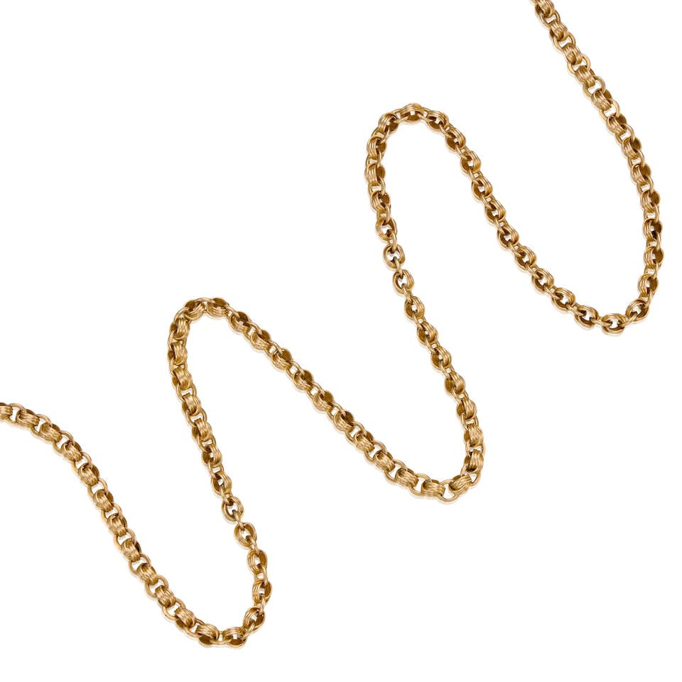 ANTIQUE 14K YELLOW GOLD LINK CHAIN - 2