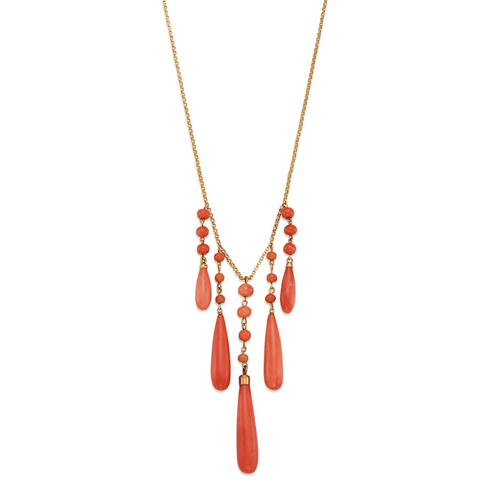 VINTAGE CORAL NECKLACE - 2