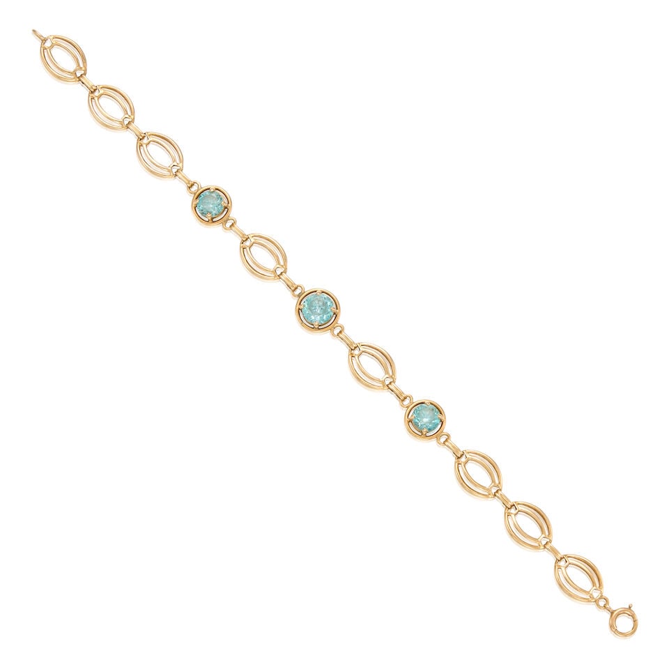 ANTIQUE 14K GOLD AND ZIRCON BRACELET (1 of 2)