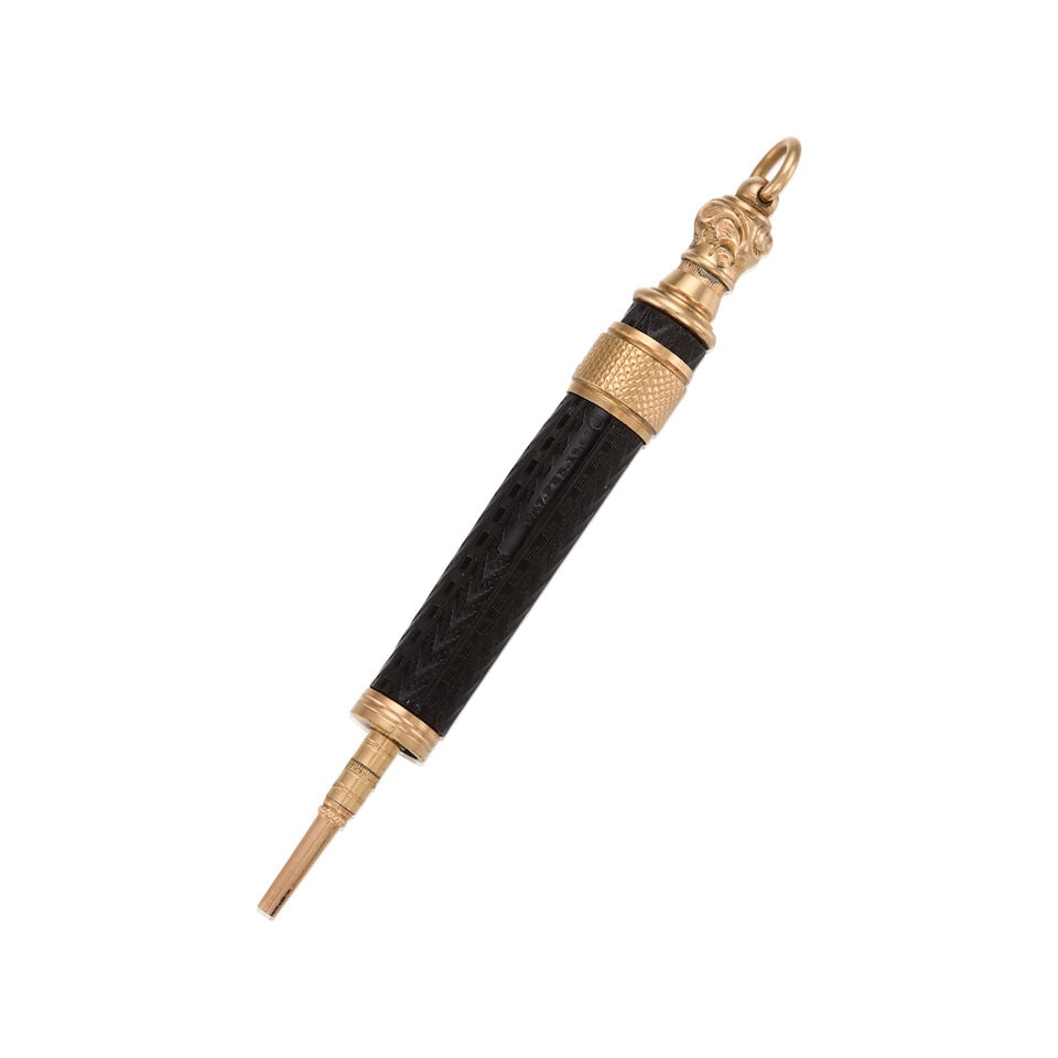 ANTIQUE 10K GOLD AND EBONY PENCIL - 2