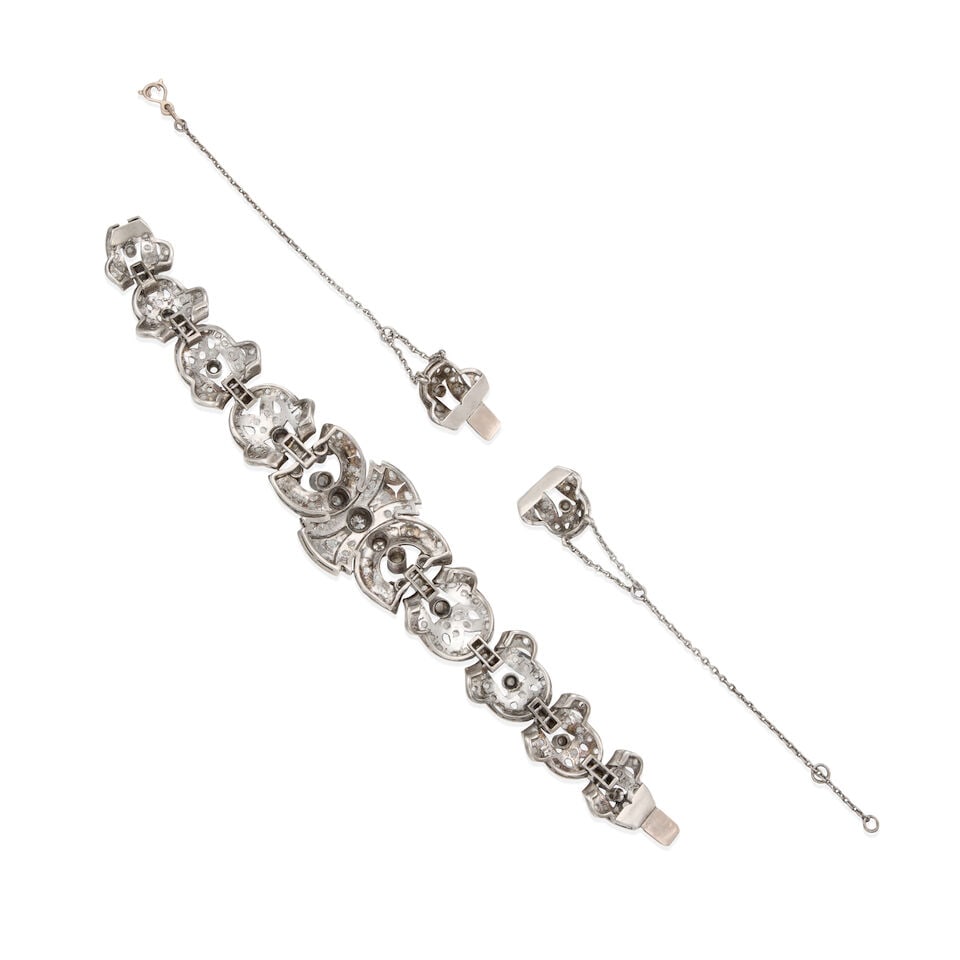 ANTIQUE SILVER AND DIAMOND BRACLET NECKLACE CONVERSION - 2