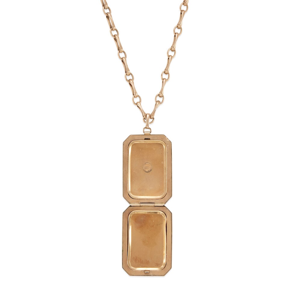 ANTIQUE LOCKET AND CHAIN NECKLACE - 2
