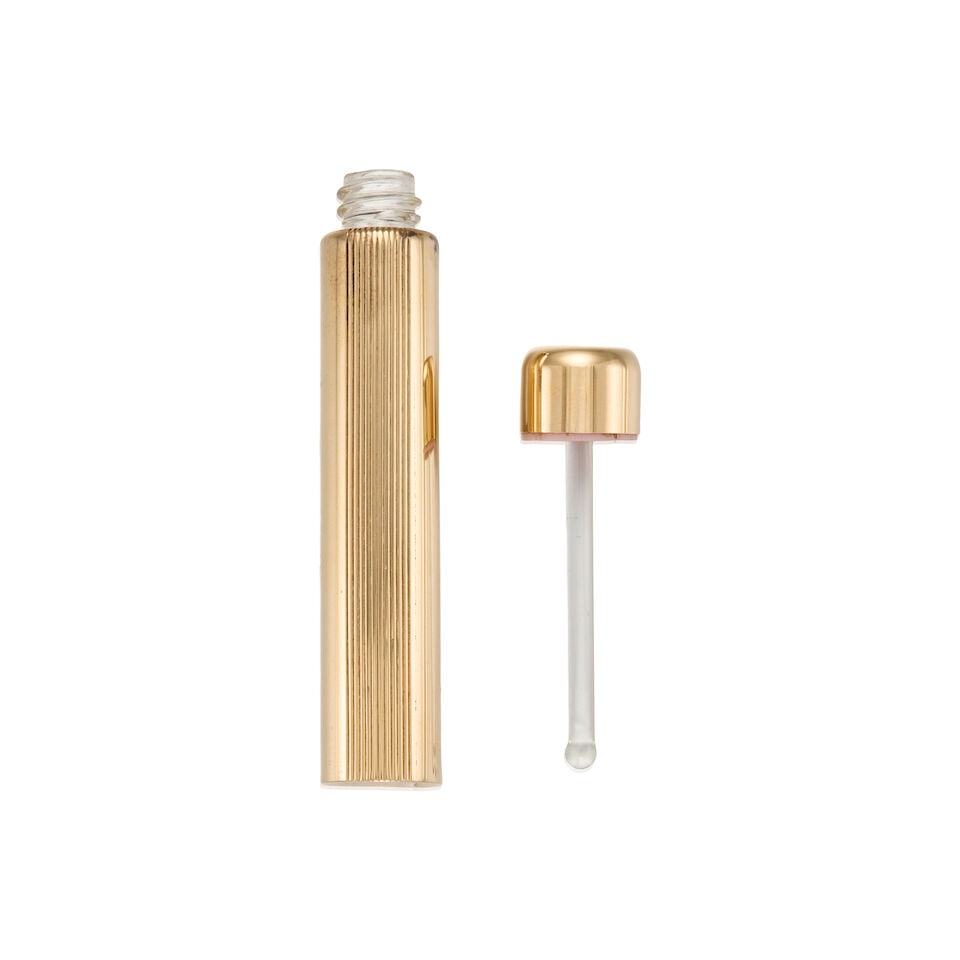 ANTIQUE 14K GOLD PERFUME HOLDER WITH GLASS BOTTLE - 2