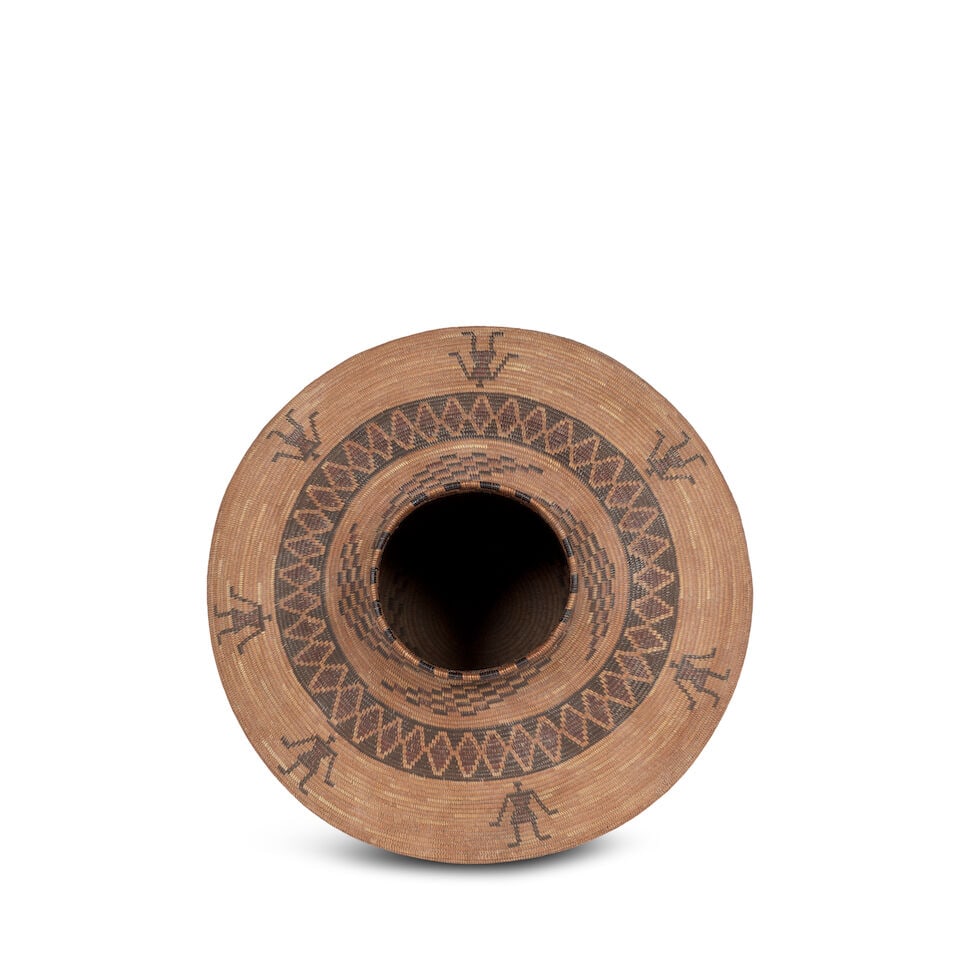 A Louisa (Lasyeh) Francisco (Mrs. Dick Francisco), Bancalache Yokuts polychrome pictorial bottle... - 3