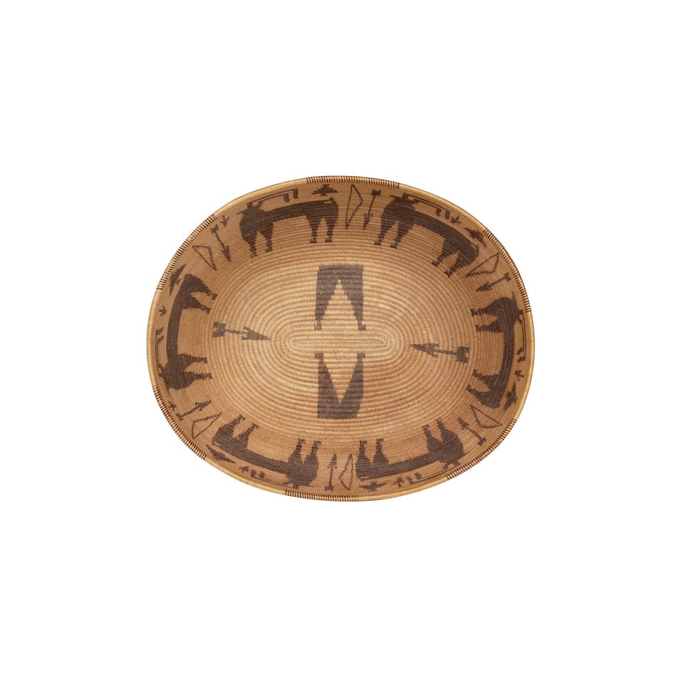A Panamint Shoshone (Timbisha) oval pictorial basket - 2