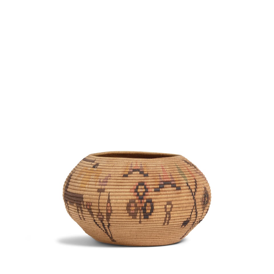 A Sarah Jim Mayo, Washoe polychrome pictorial basket - 4