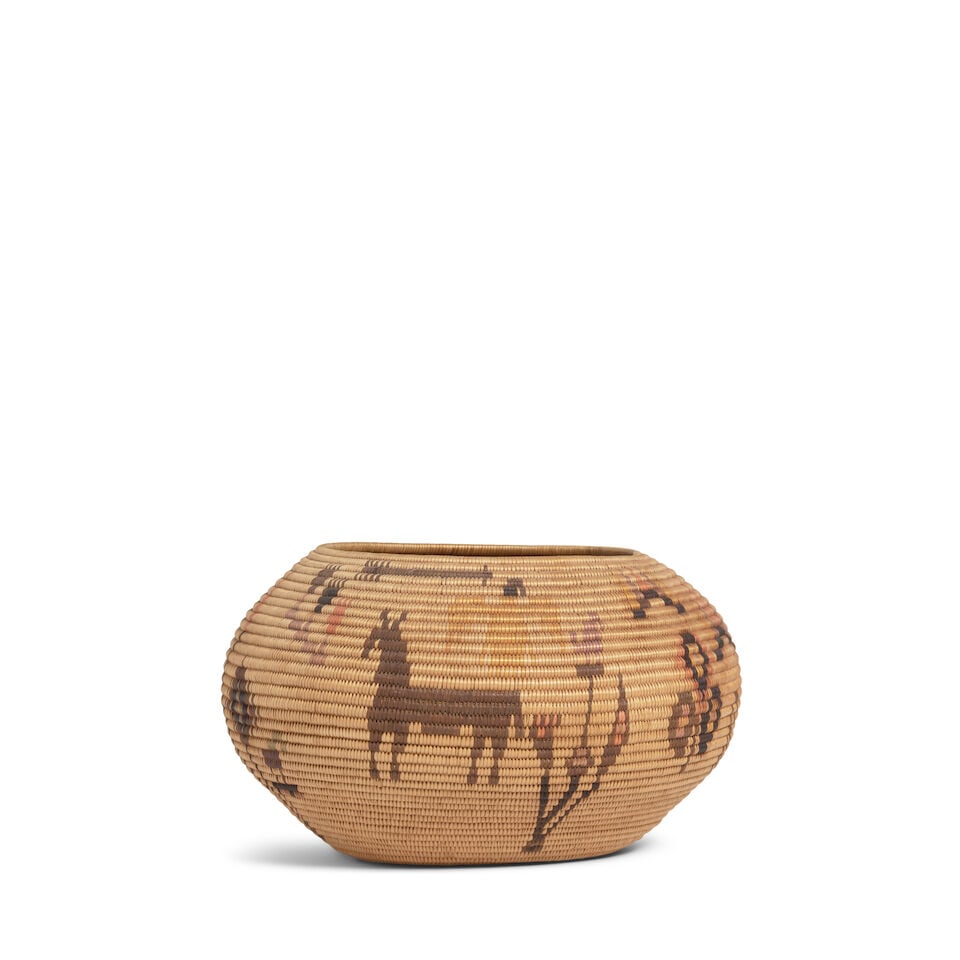 A Sarah Jim Mayo, Washoe polychrome pictorial basket - 5