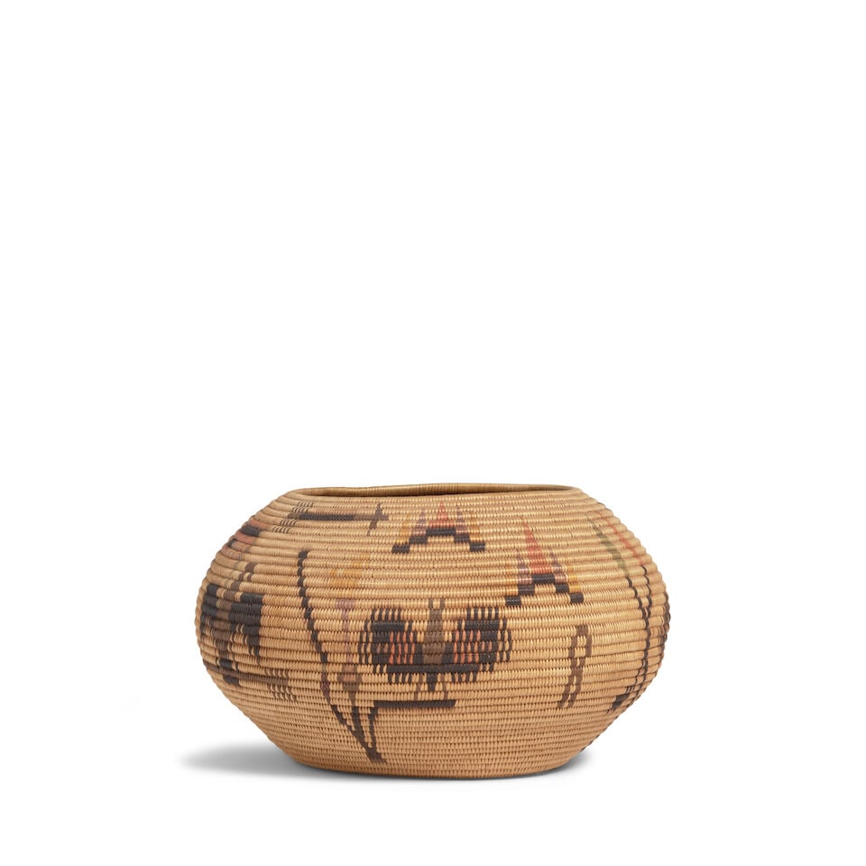 A Sarah Jim Mayo, Washoe polychrome pictorial basket - 7