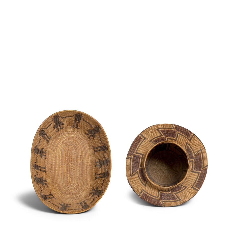 Two petite Yokuts baskets, one attributed to Maggie Sampson - 2