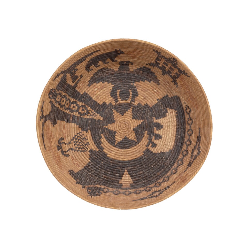 A Southern California polychrome pictorial basket - 5