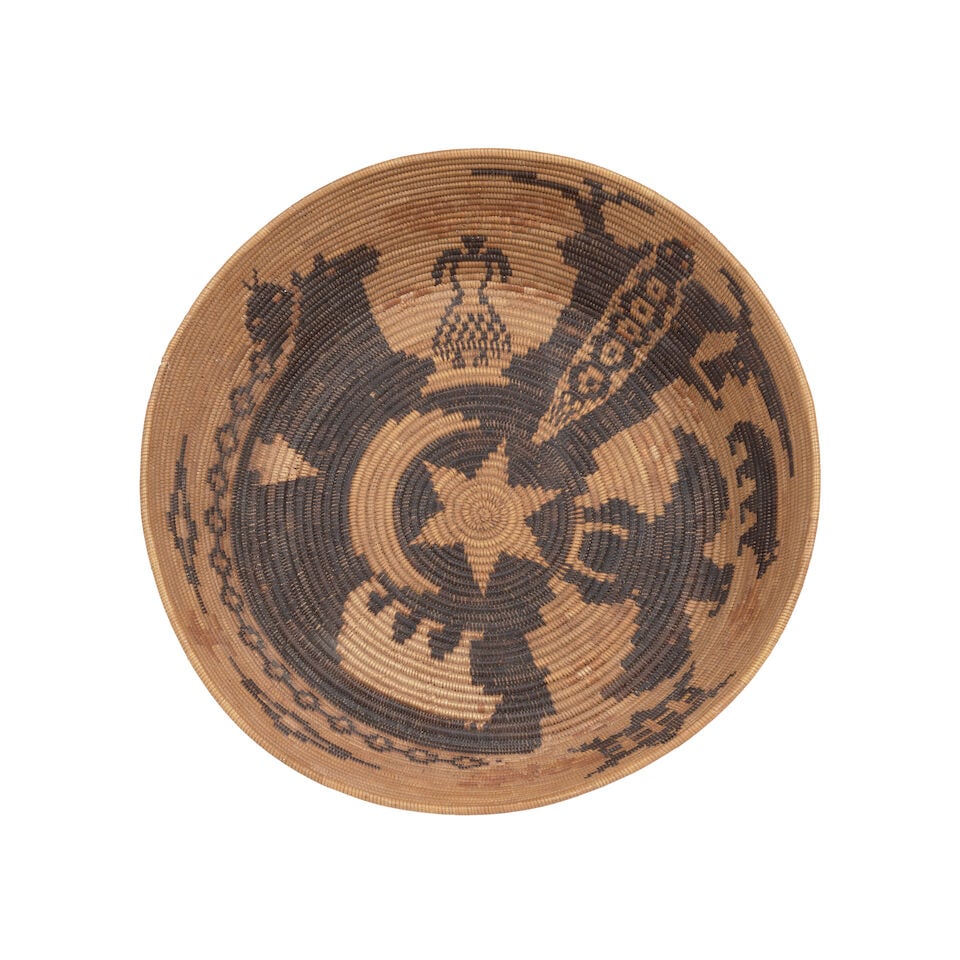 A Southern California polychrome pictorial basket - 7