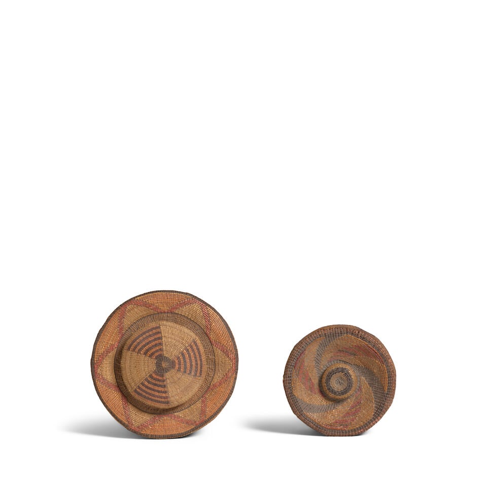 Two Tlingit polychrome rattletop baskets - 2