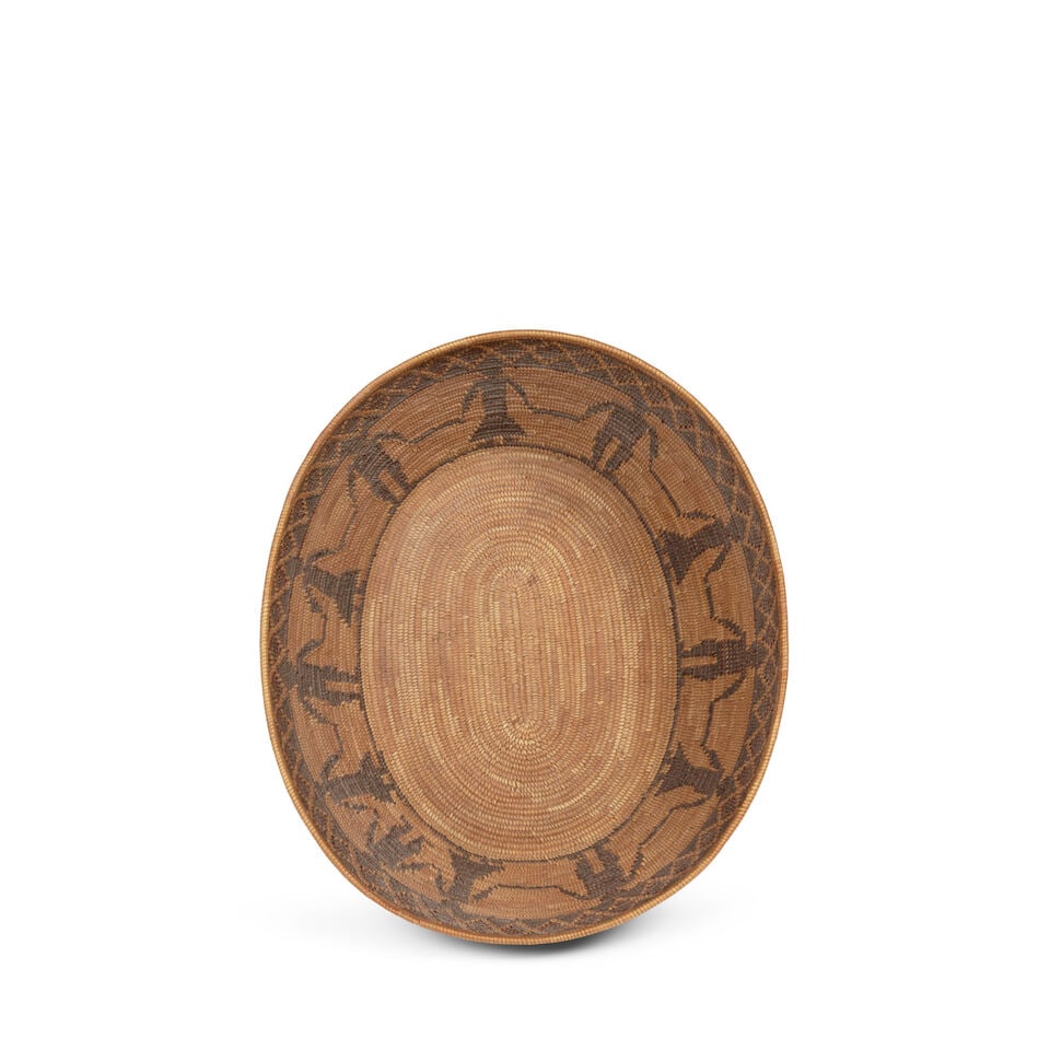 A Sally Edd, Yokuts polychrome oval Friendship basket - 2