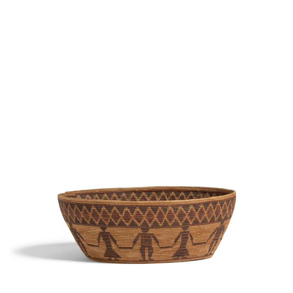 A Sally Edd, Yokuts polychrome oval Friendship basket - 3