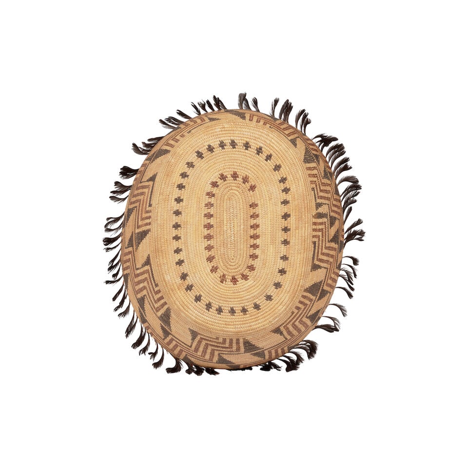 A Yokuts polychrome oval basket - 2
