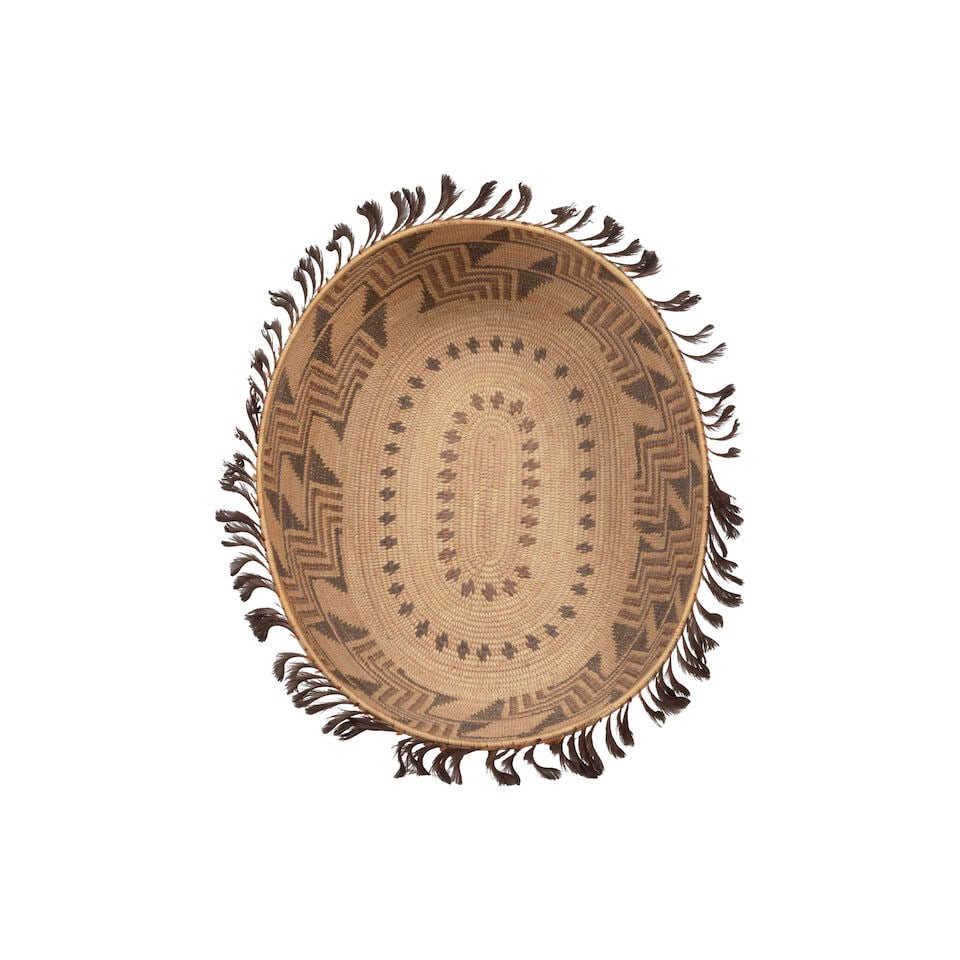 A Yokuts polychrome oval basket - 3