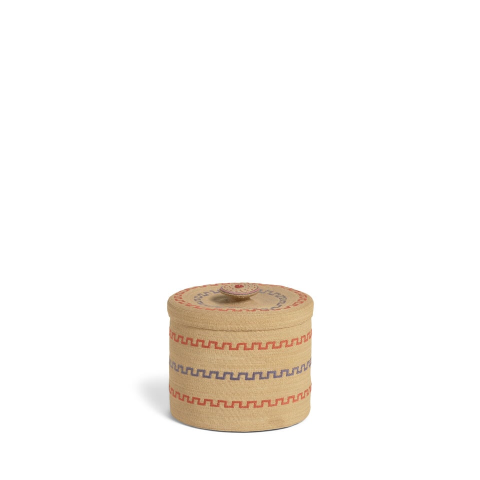 An Attu polychrome lidded basket - 3