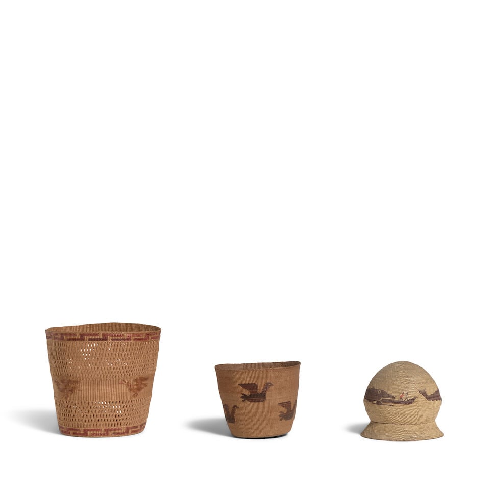 Three Northwest Coast pictorial basketry items (1 of 1)