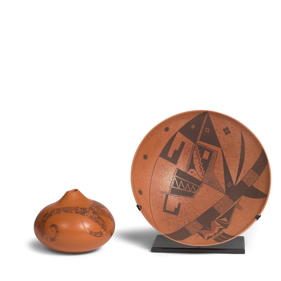 Two Les Namingha polychrome pottery items (1 of 2)