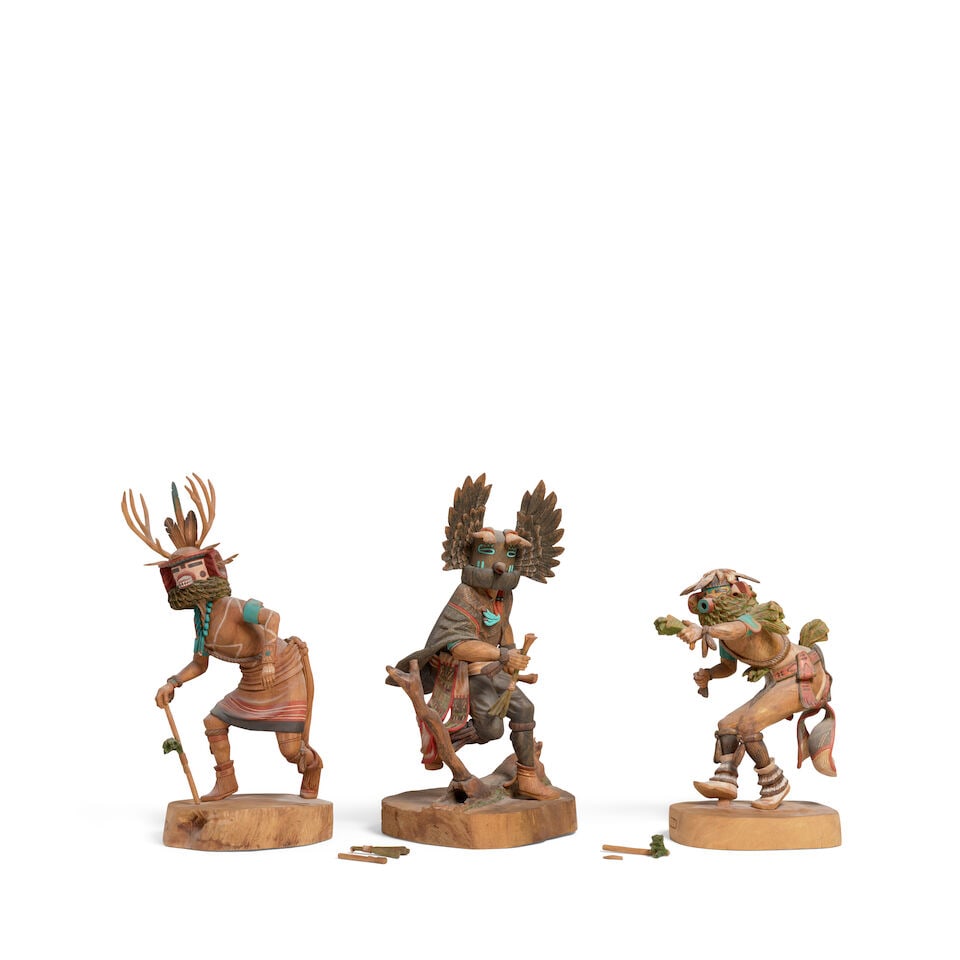 Three Dennis Tewa katsina carvings - 2