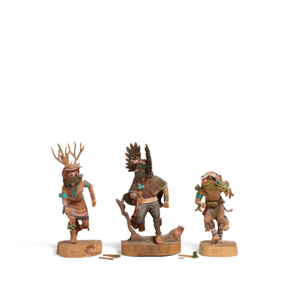 Three Dennis Tewa katsina carvings - 3