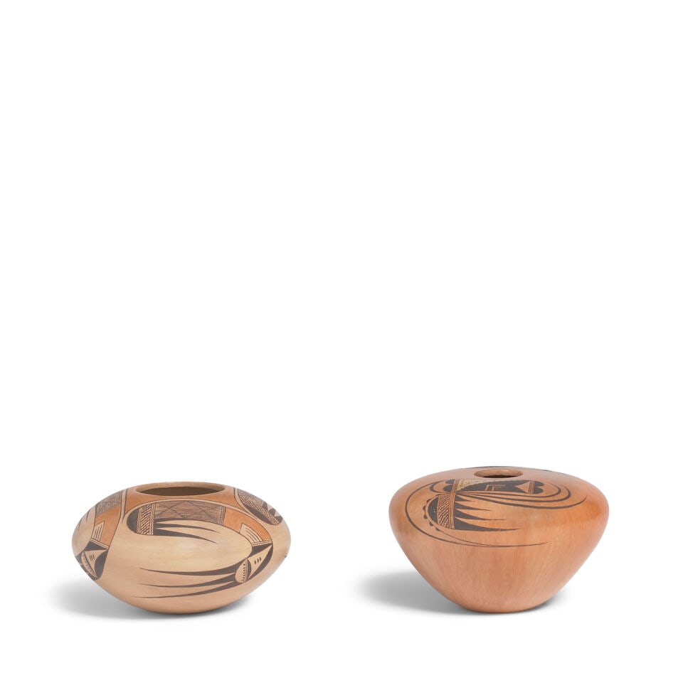 Two Dextra Quotskuyva Nampeyo petite polychrome jars - 2