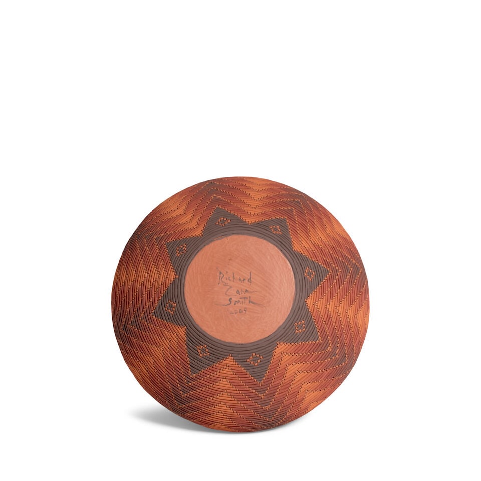 A Richard Zane Smith polychrome corrugated pottery jar - 2