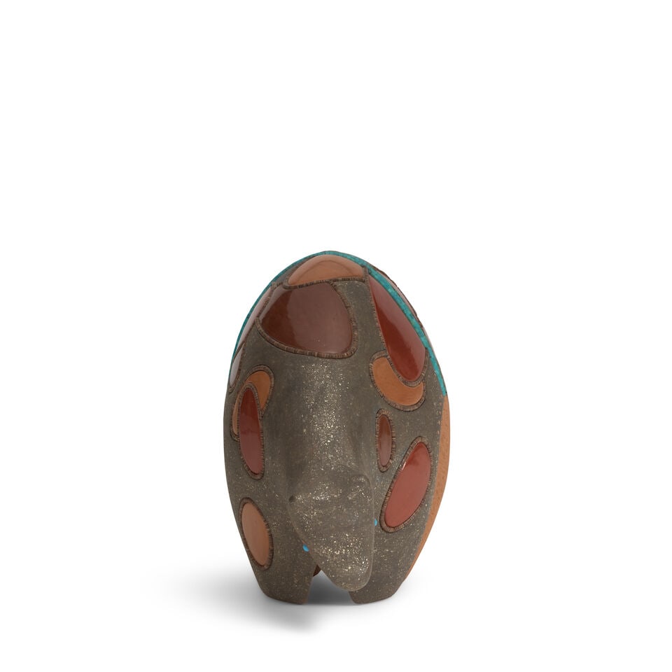 A Russell Sanchez polychrome pottery bear effigy - 3