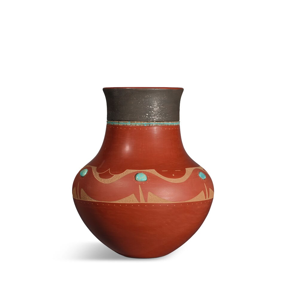 A Russell Sanchez sgraffito redware vase - 2