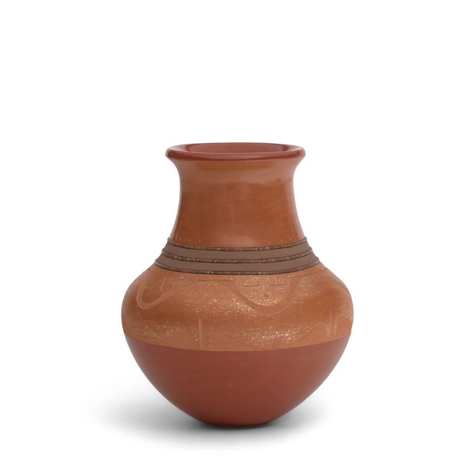 A Russell Sanchez sgraffito redware vase - 2