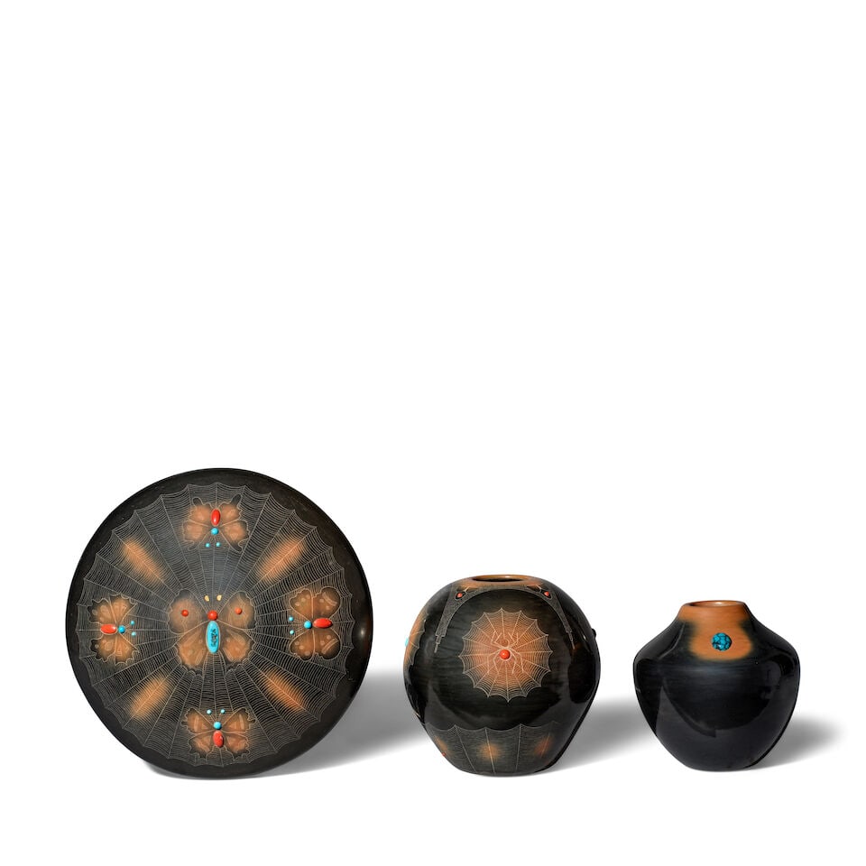 Three San Ildefonso blackware pottery vessels (1 of 1)