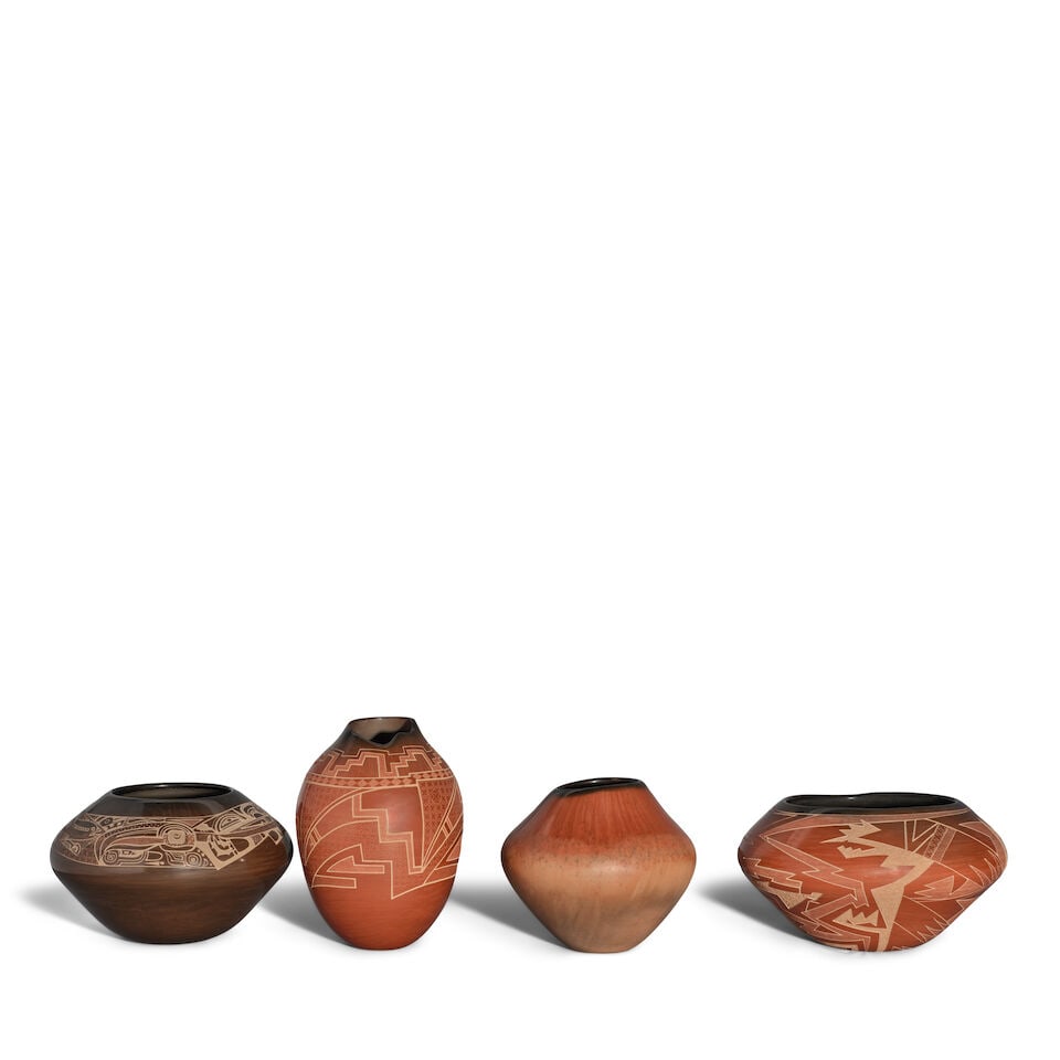 Four Jody Folwell and Polly Rose Folwell pottery vessels (1 of 2)